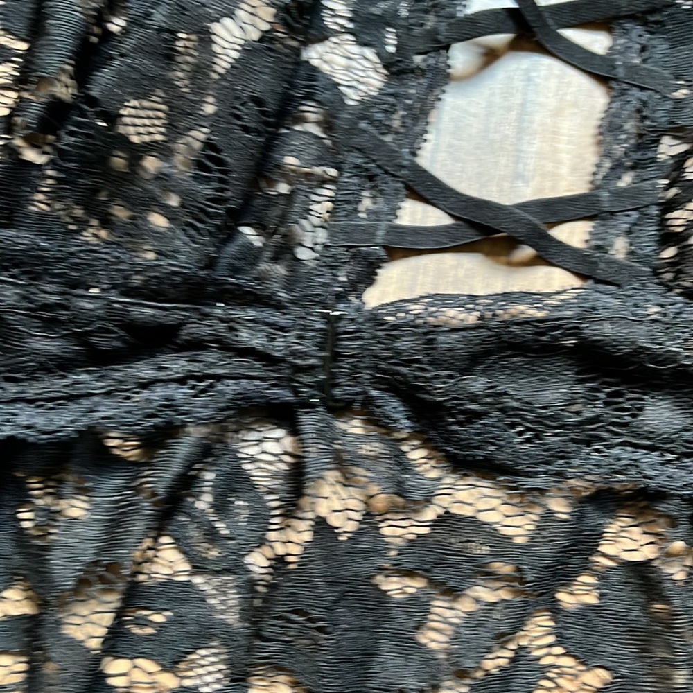 Adore Me Black Rue Lace Babydoll Dress and Panties - Picture 11 of 12